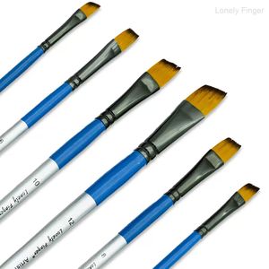 Juego de 6 Pinceles de Ángulo con Mango de <span class=keywords><strong>Madera</strong></span> para Pintura Acrílica, Óleo, Acuarela y Gouache sobre Lienzo, Hechos <span class=keywords><strong>en</strong></span> China Continental - Product Image 5