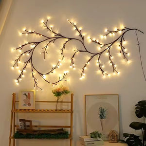 Guirlandes lumineuses LED flexibles en rotin décoratives de Noël, CRI 80, 2700K, blanc chaud doux, durée de vie de 50 000 heures, pour chambre à coucher intérieure - Product Image 1