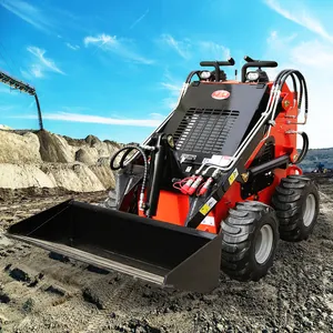 China Factory Sale Front End Loaders Compact Wheel Mini Skid Steer Loader With Diesel Engine