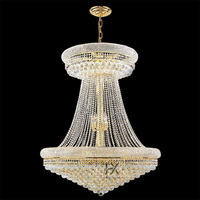 Lustre suspendu de luxe pour escalier, hauteur réglable, grand modèle en fer doré et cristal, idéal pour mariages, banquets, villas, salons et hôtels