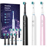 Nouvelle brosse à dents électrique rotative intelligente pour adultes, poils doux, 4 têtes rondes, 5 modes, rechargeable par USB, étanche IPX7, pour la maison et les voyages