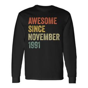 Fantastica maglietta a maniche lunghe dal novembre 1991, regalo per il 29° compleanno - Product Image 1