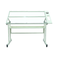 Table à dessin en verre réglable en hauteur, mobilier scolaire en métal