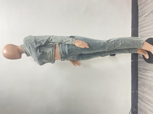 Yüksek kaliteli kadın Denim kıyafetler pamuk mahsul ceket uzun kot 2 parça Set rahat Streetwear kızlar Denim iki parçalı Set kadınlar - Product Image 6