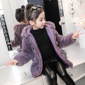 Manteau d'hiver pour filles OEM ODM personnalisé, à capuche, écologique, grande taille, style décontracté, fermeture éclair, chaud, vêtements pour enfants - Product Image 2