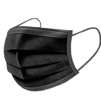 Masques respiratoires jetables en tissu noir à 3 plis avec protection filtrante