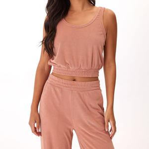 Logo personnalisé sans manches <span class=keywords><strong>Sexy</strong></span> Crop débardeur pour les femmes doux col rond tricoté respirant et séchage rapide sportif vêtements courts - Product Image 1