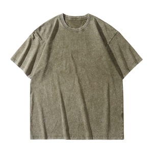 Custom 230G Heavyweight Washed 100% Cotton T Shirt OEM ODM Oversized Unisex Vintage Crew Neck Blank Short Sleeve <b>Tee</b> with Logo - Product Image 5