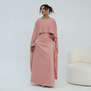 Robes en gros 2026 pour femmes, abaya musulmane de luxe à perles, abaya tendance pour l'Aïd, robe musulmane pour femmes, abaya unie de Dubaï, vêtements islamiques - Product Image 5