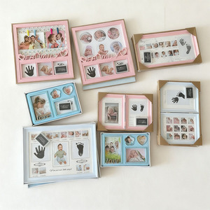 Vente en gros d'images en ligne Cadres de registre Diy Kit d'empreinte de main et d'empreinte de bébé sans encre <span class=keywords><strong>pour</strong></span> nouveau-né <span class=keywords><strong>pour</strong></span> montage mural et décoration de bureau - Product Image 4