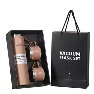 Mejor Oferta: Set de <span class=keywords><strong>Regalo</strong></span> Personalizado de Termo de Acero Inoxidable de 500ml con 2 Tazas, Aislado al Vacío, <span class=keywords><strong>para</strong></span> Regalos Promocionales Empresariales - Product Image 1