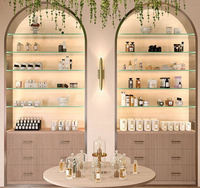 Meubles de magasin de cosmétiques personnalisés | Vitrine de maquillage | Vitrine de parfum en bois avec éclairage LED pour salon de beauté
