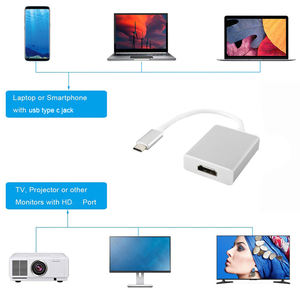 <span class=keywords><strong>Adaptateur</strong></span> convertisseur Premium USB C Type C 3.1 mâle vers HDTV femelle 4K/30Hz <span class=keywords><strong>pour</strong></span> Macbook Notelook Moniteur - Product Image 3