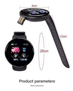 Montre connectée D18 pour hommes et femmes, montre intelligente avec mesure de la pression artérielle, étanche, montres numériques, tracker de fitness sportif, montre D18S - Product Image 6