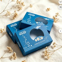 Boîte d'emballage en papier kraft sur mesure, coffrets cadeaux de savon faits à la main, boîtes d'emballage avec fenêtre, savon liquide 60g/90g Bpx