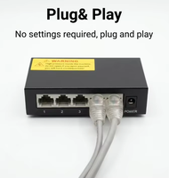 Switch Jaringan Gigabit 5 Port 10/100/1000Mbps Desktop Logam 4.8Gbps Plug and Play QoS Dapat Ditumpuk untuk Kamera IP Kantor Rumah