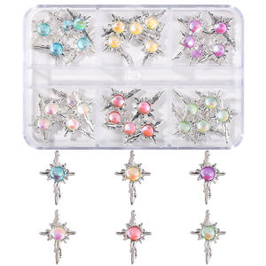 พลอยเทียมตกแต่งเล็บ1กล่องเครื่องประดับโลหะอัลลอยรูปหัวใจเชอร์รี่สุดหรูมีเสน่ห์เล็บแก้วคริสตัลเพชรสำหรับทำเล็บแบบทำมือ - Product Image 6