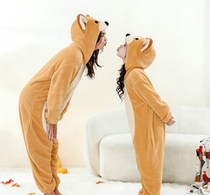 Nouvel ensemble de <span class=keywords><strong>pyjama</strong></span> une pièce pour enfants, en flanelle lavée de haute qualité, motif chien Corgi 3D, style dessin animé, pour filles et garçons, idéal pour l'hiver - Product Image 5