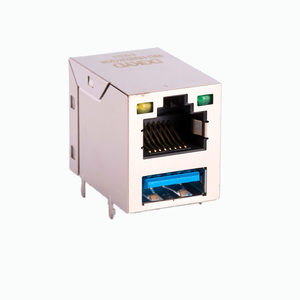 <span class=keywords><strong>USB</strong></span> <span class=keywords><strong>3.0</strong></span> RJ45 nữ jack combo che chắn kép boong 2x1 Ethernet kết nối bảng mạch in - Product Image 5