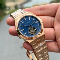 Montre automatique mécanique de luxe pour homme, nouvelle marque haut de gamme, 26 ans d'expérience, boîtier en acier inoxydable or rose, tourbillon, sport et affaires