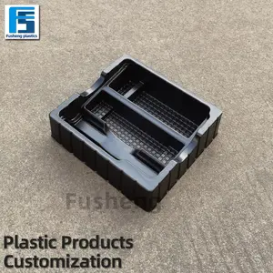 Vassoio Blister personalizzato usa e getta scatola di plastica materiale PET inserto nero vassoio in plastica trasparente sottovuoto