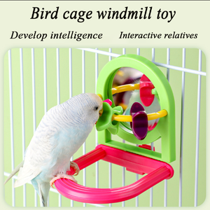 Pájaro de juguete loro con una estación de espejo poste roer juguetes aburrimiento - Product Image 5