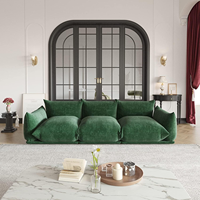 Ensemble de canapé trois places en tissu velours vert moderne avec éponge de haute qualité dans un style design nordique pour salon