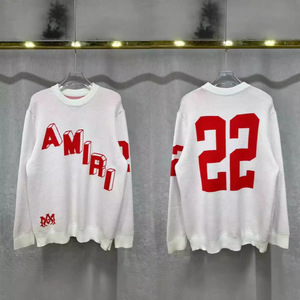 <span class=keywords><strong>Abbigliamento</strong></span> Maschile Cross-Border per Nuova Tendenza di Marca, Logo Jacquard Fronte-Retro, Lettera 22 Unisex, Maglia Casual 100% Cotone - Product Image 5