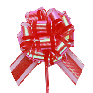 Lazo de regalo grande de 6 pulgadas, decoración de cinta láser colorida para ramos de flores y cesta, lazos Aurora para regalos de cumpleaños, - Product Image 1