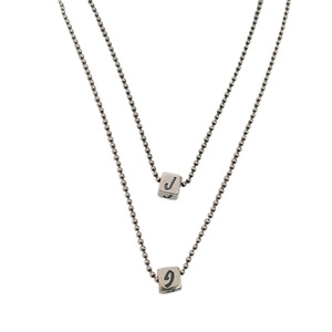 925 Sterling <b>Silver</b> Alphabet Cube Necklace <b>Beaded</b> Chain 21cm 50cm Women Fashion Jewelry Distressed Thai <b>Silver</b> Style - Product Image 5