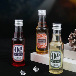 Dùng Một Lần Rỗng Cà Phê Kính 50Ml 1.7 Ounces Nhỏ Chai Rượu Vang Nhựa Pet Nước Ép Trái Cây Bắn Chai Với Tamper Kín Có Nắp Đậy - Product Image 4