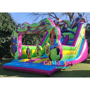 Thương mại xiếc chú hề chủ đề <span class=keywords><strong>Inflatable</strong></span> Bouncer lớn <span class=keywords><strong>Inflatable</strong></span> khô trượt nhảy lâu đài Combo cho trẻ em - Product Image 4