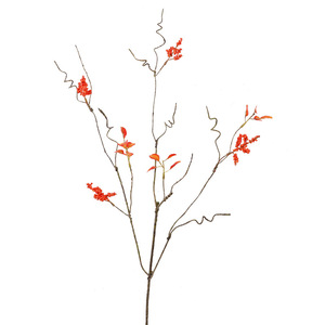 Qihao Artificial Red Maple Leaves With Fruit And Withered Branches <b>For</b> Wedding Home <b>Decor</b> 3 Leaf 4 Fruit <b>Twig</b> Plastic Silk - Product Image 5