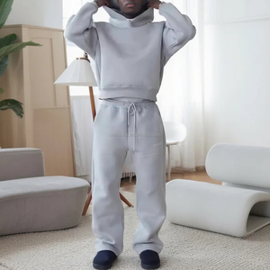 Fabricant de survêtements personnalisés Survêtement de luxe en coton de créateur Ensemble sweat à capuche et pantalon de survêtement unisexe vierge et uni pour hommes - Product Image 4