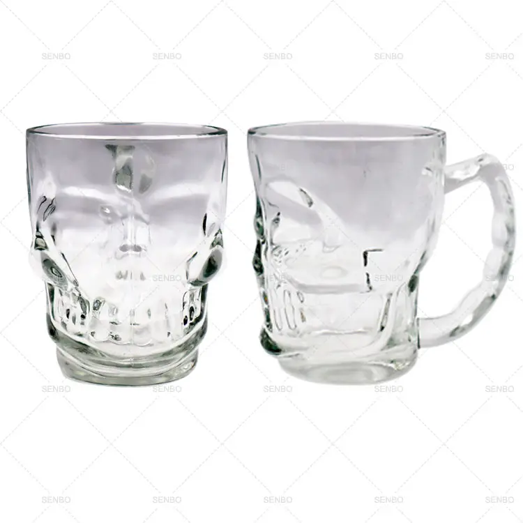 Vasos de cerveza en forma de Calavera, decoración de tazas, 370ml, venta al por mayor, barato