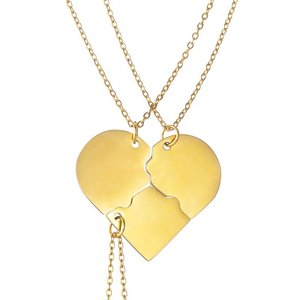 Zhongzhe Jewelry Custom Friends 3 uds/4 Uds collar de amor para el mejor amigo DIY logo regalos de Navidad collar de acero inoxidable - Product Image 3