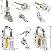 Ensemble de 9 cadenas d'entraînement avec cadenas transparents, pour l'entraînement et la pratique du crochetage de serrures