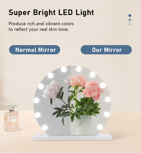 Espejo de Maquillaje LED de Media Luna, Espejo de Vanidad Profesional Grande de 20 Pulgadas con Forma de Media Luna, con 12 Luces y 3 Colores Atenuables - Product Image 2