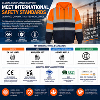 Sweat-shirt de sécurité réfléchissant fluorescent haute visibilité, uniforme de travail, exploitation minière, pétrole, gaz, aéroport, construction, vêtements de travail haute visibilité