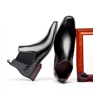 Botas de Piel Genuina para Hombre con Punta en Pico, Zapatos de Vestir Sin Cordones, Color Sólido, Suela de Goma, para Todas las Temporadas, Envío Directo - Product Image 4