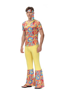 Costumes d'Halloween pour couples, fête hippie vintage années 60 70, vêtements de paix et d'amour, costume rock disco, femmes hippies, costume de cosplay - Product Image 5