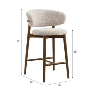 Ghế quầy bar gỗ nguyên khối hiện đại dùng cho khách sạn và nhà hàng, chắc chắn và thân thiện với môi trường - Product Image 4