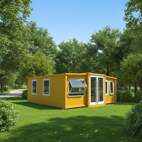 Maison conteneur préfabriquée en acier moderne, extensible, 20/40 pieds, mobile, avec salle de bain complète, cuisine, étanche, solaire, entrepôt/villa