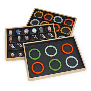 Natürliche und Holz-Schmuckschatulle, Ring-, Halsketten-, Armband-, Ohrring-Display, staubdichte Aufbewahrung - Product Image 5