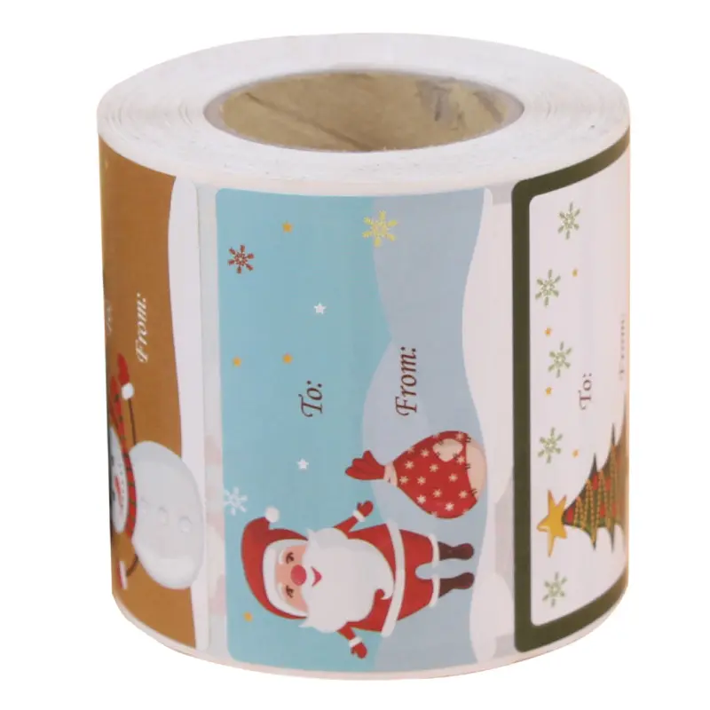 Adesivo decorativo de feliz natal, etiqueta adesiva personalizada com estampa de feliz natal, adesivo de papai noel