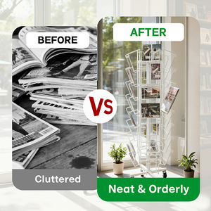 Tùy Chỉnh Nhiều Túi Kim Loại 360 Xoay Thiệp Chúc Mừng Hiển Thị Đứng Hiển Thị Tạp Chí Đứng Tài Liệu Hiển Thị Cho Bưu Thiếp - Product Image 3