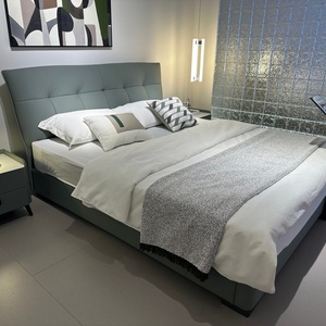 Gran oferta de muebles de dormitorio de diseño de Hotel, cama doble King de tela de tamaño completo de alta calidad con cabecero alto - Product Image 3