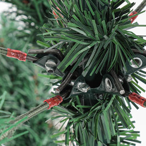 Flocked Artificial Christmas <strong>Tree</strong> <strong>with</strong> Multicolor LED <strong>Lights</strong> Pine Cones and Red Berries for Indoor Holiday Decoration - Product Image 6