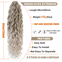 Jessica – Tresses synthétiques torsadées de 22 pouces, style Afro, bouclées, ombrées blondes, à ondulations profondes, extensions de cheveux au crochet pour femmes noires