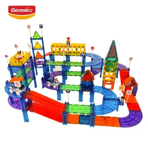 Gemmicc Kid'S Magnetic Building Tiles Toy Set Race Track Toy